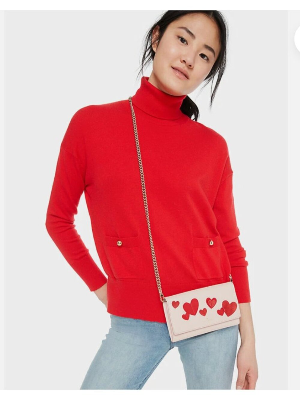 Kate Spade Heart it Franny Crossbody purse / Wallet Pink and Red hearts nwt